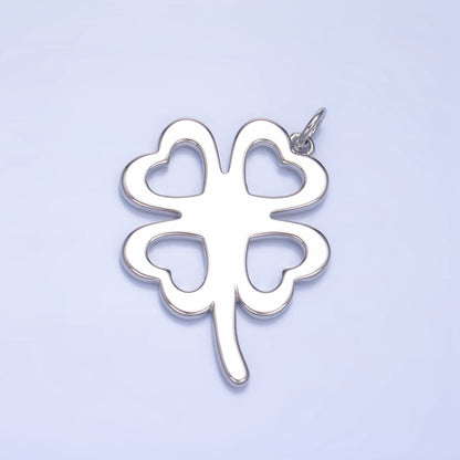 24K Gold Filled Artisan Clover Leaf Charm in Gold &amp; Silver | W051