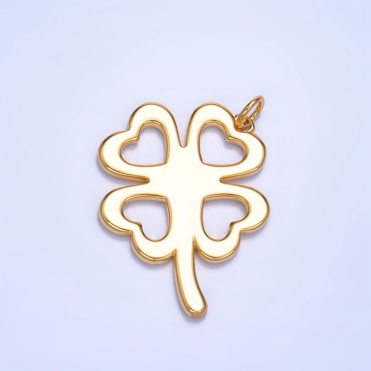 24K Gold Filled Artisan Clover Leaf Charm in Gold &amp; Silver | W051