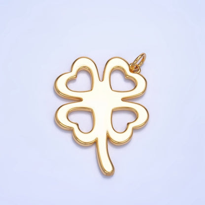 24K Gold Filled Artisan Clover Leaf Charm in Gold &amp; Silver | W051