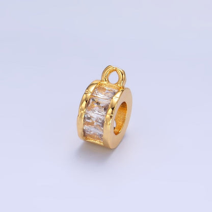 24K Gold Filled Baguette CZ Rhondelle Bail Finding | M624