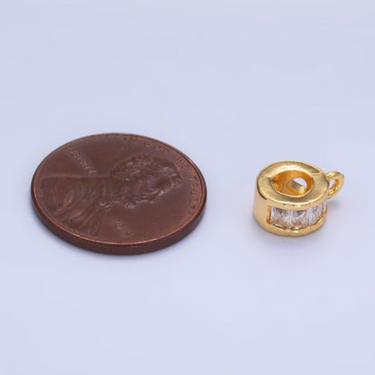 24K Gold Filled Baguette CZ Rhondelle Bail Finding | M624