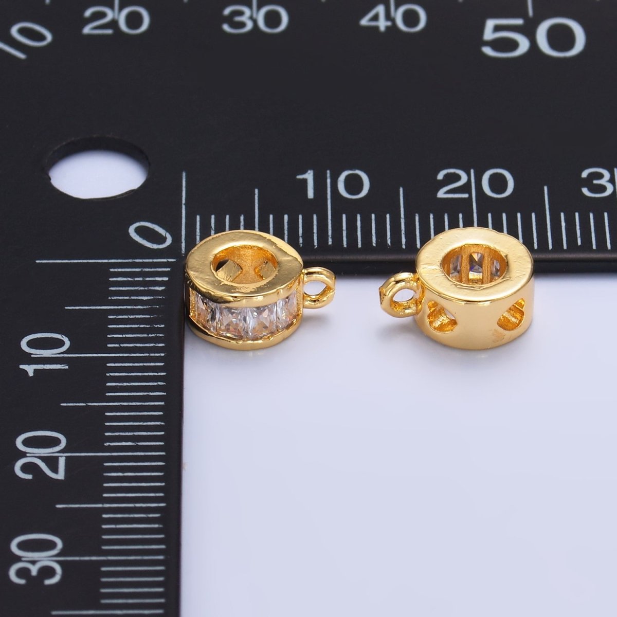24K Gold Filled Baguette CZ Rhondelle Bail Finding | M624