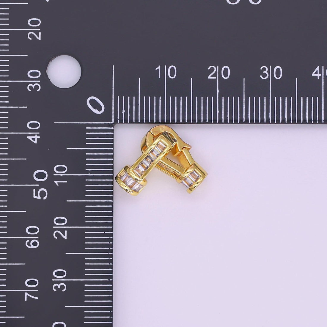 24K Gold Filled Baguette CZ Snap Hook Closure Enhancer Finding Set | Z1270