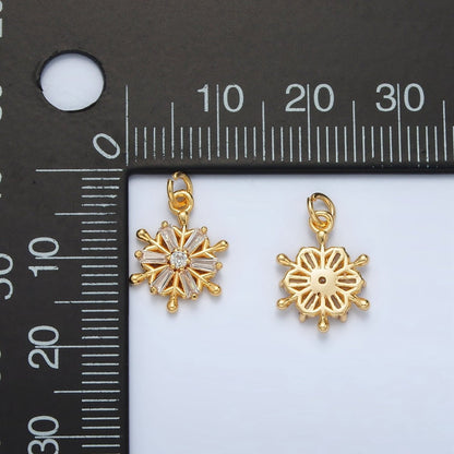 24K Gold Filled Baguette CZ Snowdrop Mini Charm | AC148