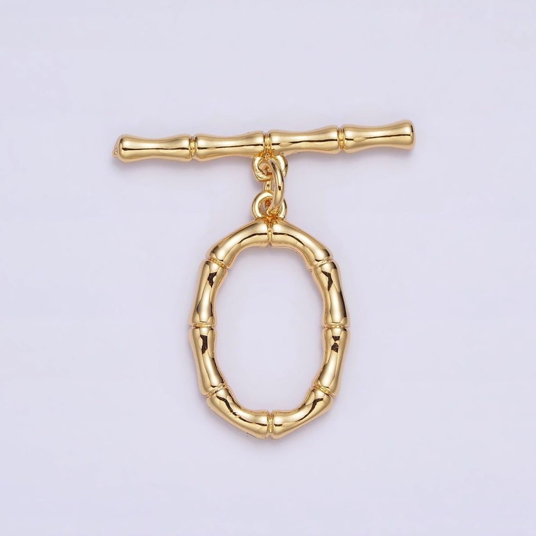 24K Gold Filled Bamboo Oval OT Toggle Clasps Closure Jewelry Making Supply | Z-449