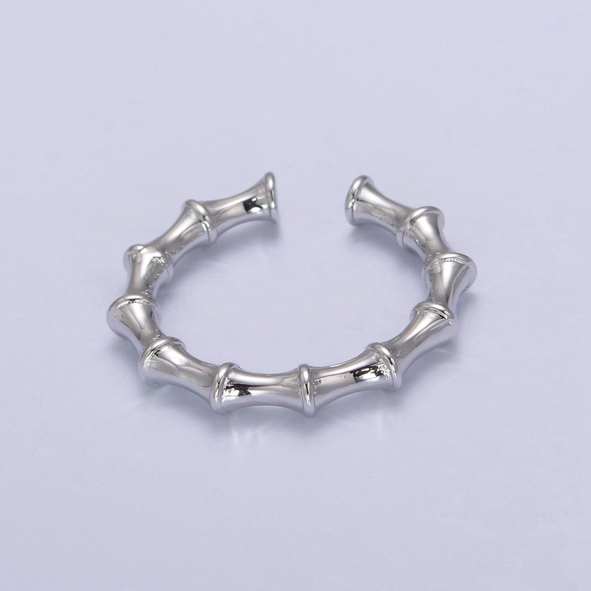 24K Gold Filled Bamboo Rings, Minimalist Nature Plant Bamboo Adjustable Ring in Gold &amp; Silver, U-537 U-538