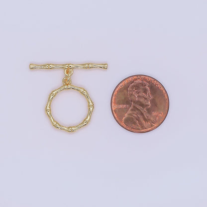 24K Gold Filled Bamboo Toggle Clasps Closure Finding | Z1108