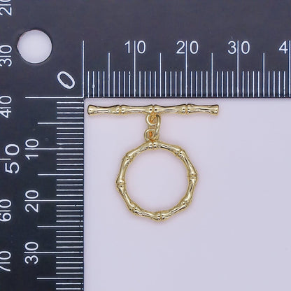 24K Gold Filled Bamboo Toggle Clasps Closure Finding | Z1108