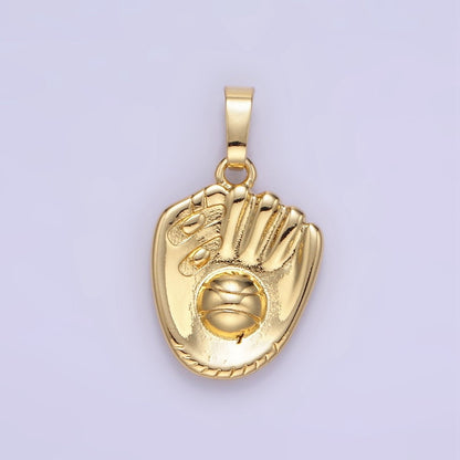24K Gold Filled Baseball Glove Sport Pendant | AA1352