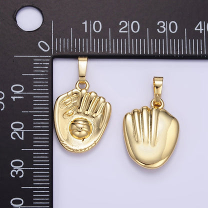 24K Gold Filled Baseball Glove Sport Pendant | AA1352