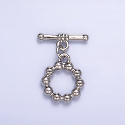 24K Gold Filled Beaded Bubble Toggle Clasps Closure in Gold &amp; Silver | Z884