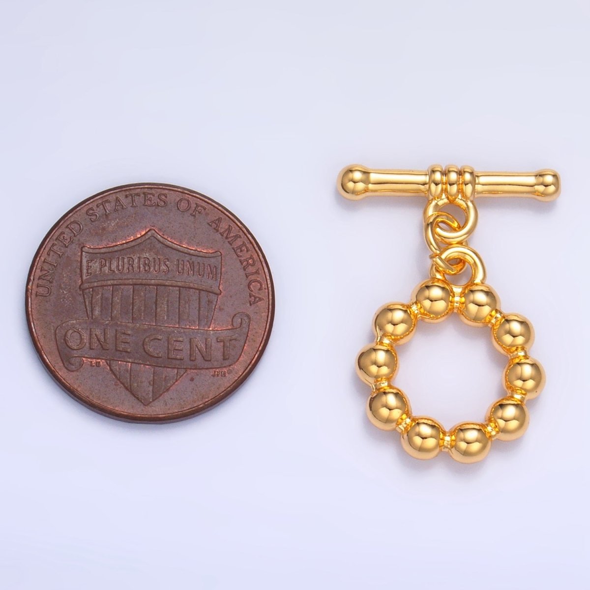 24K Gold Filled Beaded Bubble Toggle Clasps Closure in Gold &amp; Silver | Z884