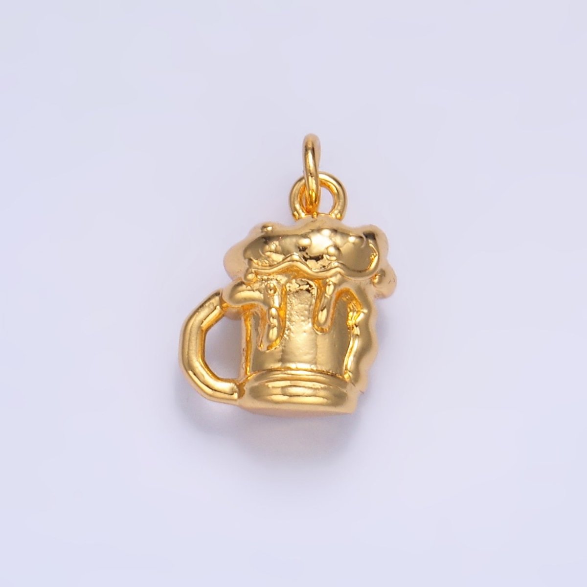24K Gold Filled Beer Alcoholic Drink Multidimensional 3D Charm in Gold &amp; Silver | W250