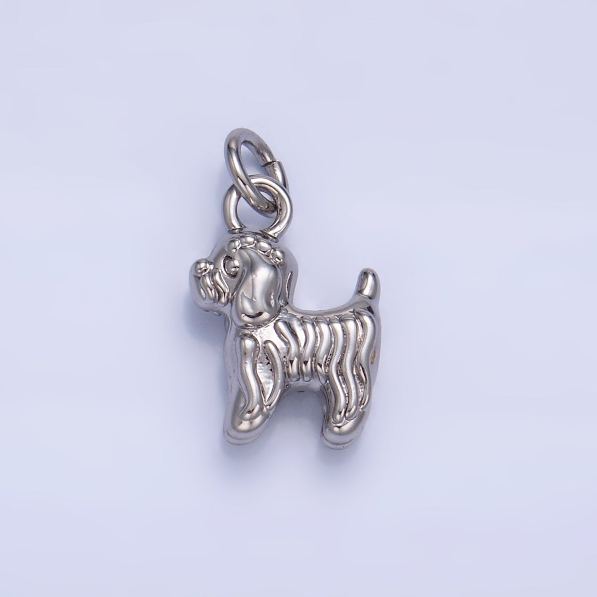 24K Gold Filled 14mm Bichon Frise Labradoodle Pet Dog Multidimensional 3D Charm in Gold &amp; Silver | W239