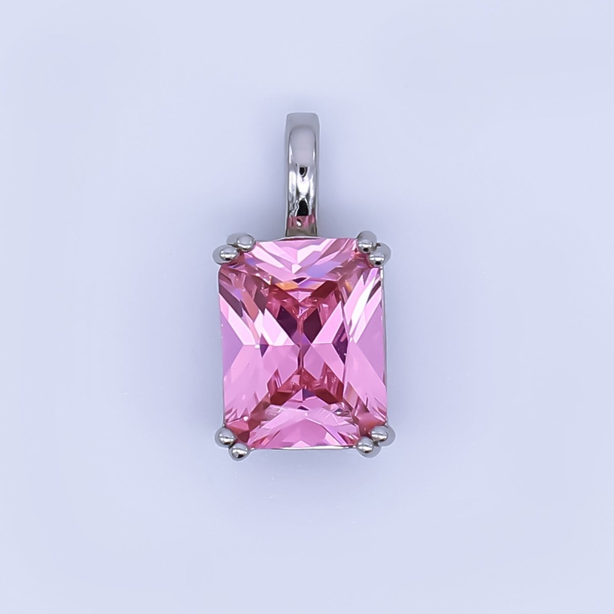 24K Gold Filled Birthstone Baguette CZ Pendant in Gold &amp; Silver | AH438 - AH449