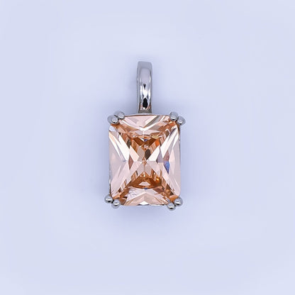 24K Gold Filled Birthstone Baguette CZ Pendant in Gold &amp; Silver | AH438 - AH449