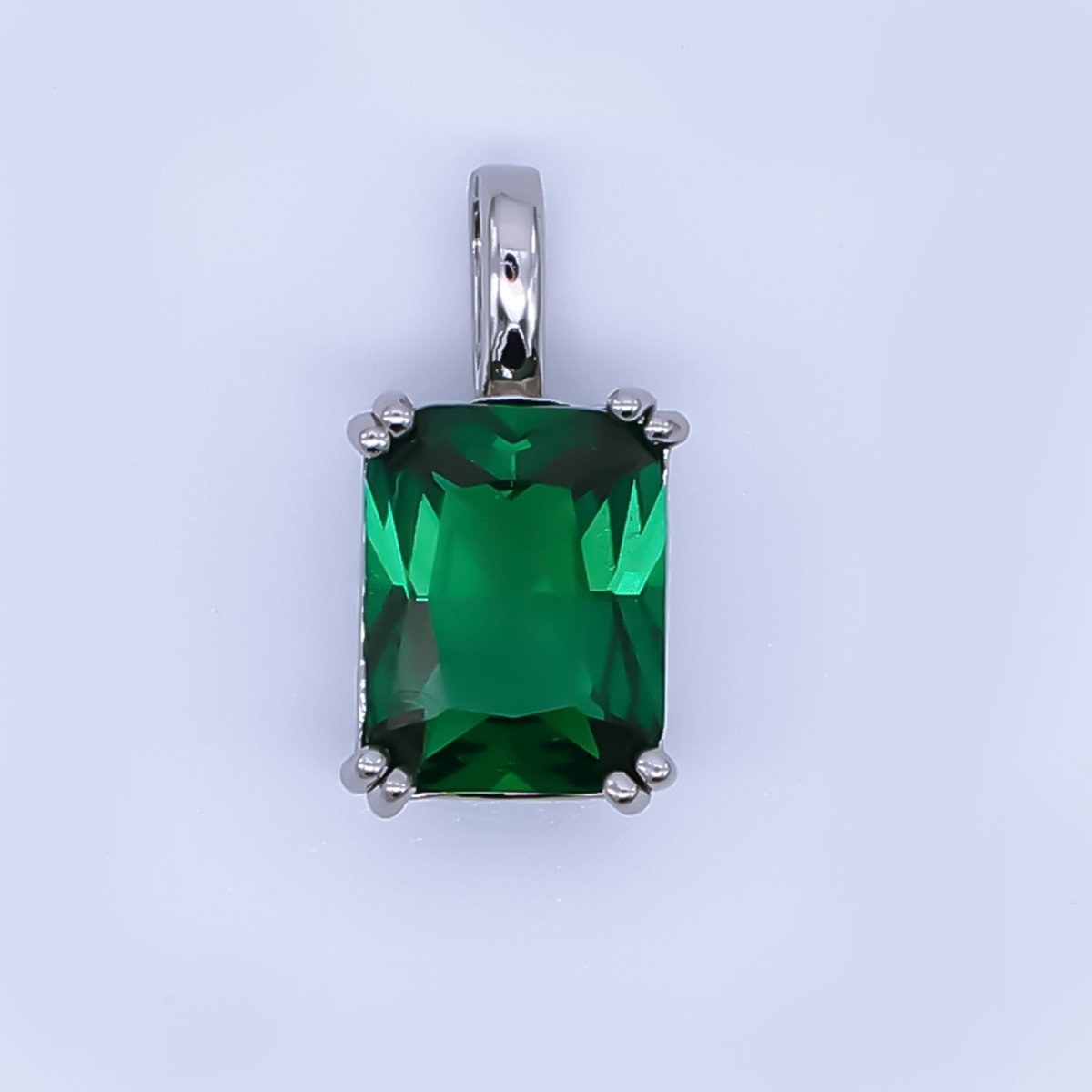24K Gold Filled Birthstone Baguette CZ Pendant in Gold &amp; Silver | AH438 - AH449