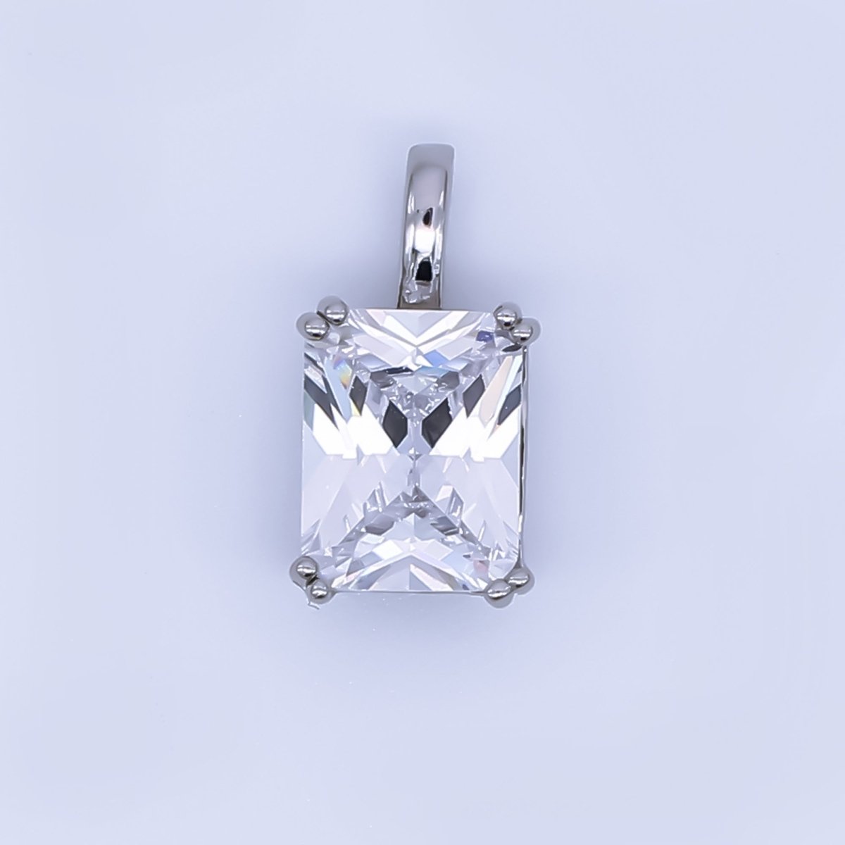 24K Gold Filled Birthstone Baguette CZ Pendant in Gold &amp; Silver | AH438 - AH449