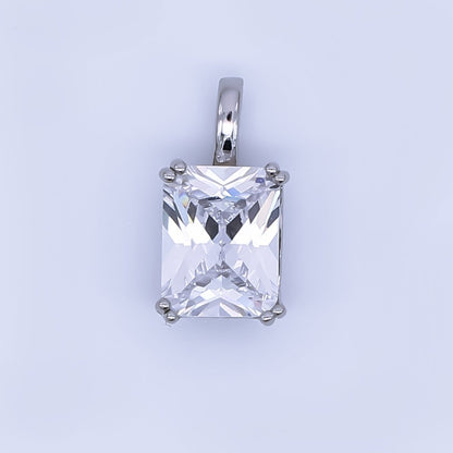 24K Gold Filled Birthstone Baguette CZ Pendant in Gold &amp; Silver | AH438 - AH449
