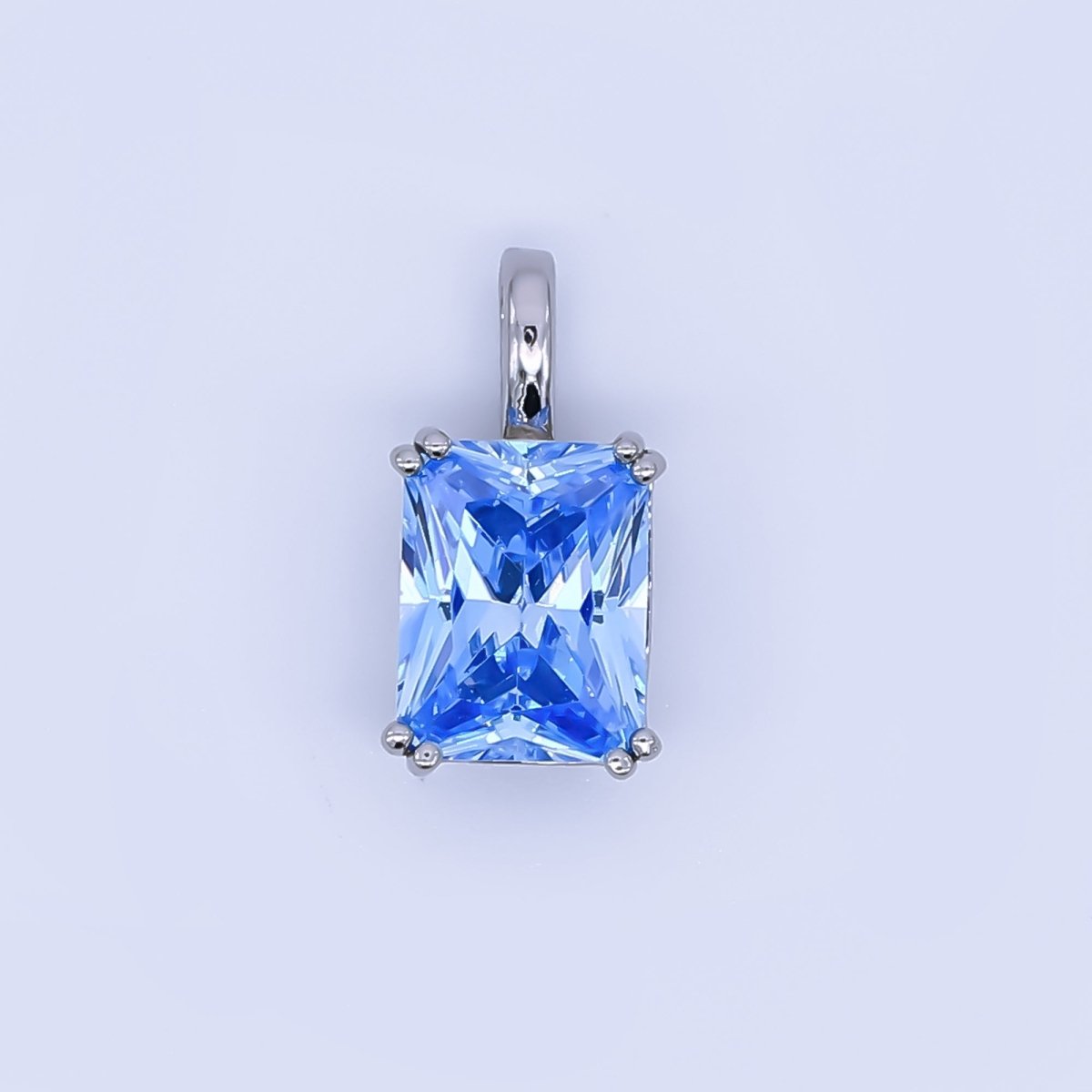 24K Gold Filled Birthstone Baguette CZ Pendant in Gold &amp; Silver | AH438 - AH449