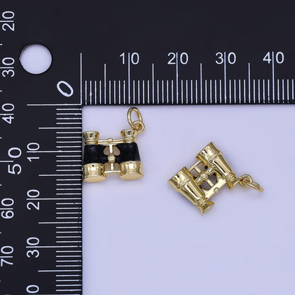 24K Gold Filled Black Binoculars Telescope 3D Multidimensional Charm | N1325