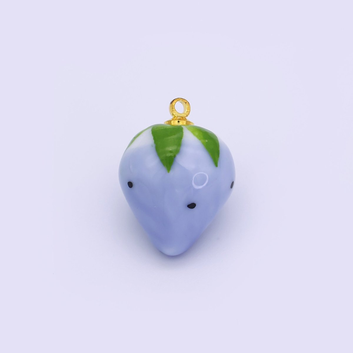 24K Gold Filled Blue, Green, White, Yellow Strawberry Ceramic Charm | N148 N149