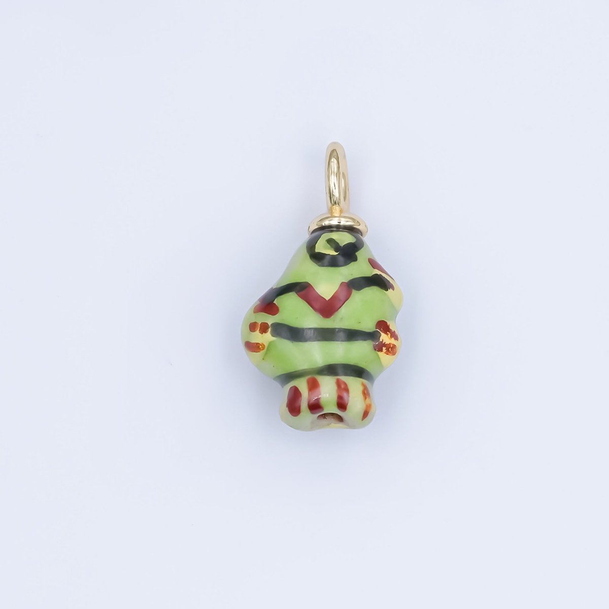 24K Gold Filled Blue, Green, Yellow Fish Ceramic Drop Pendant | N139 N140