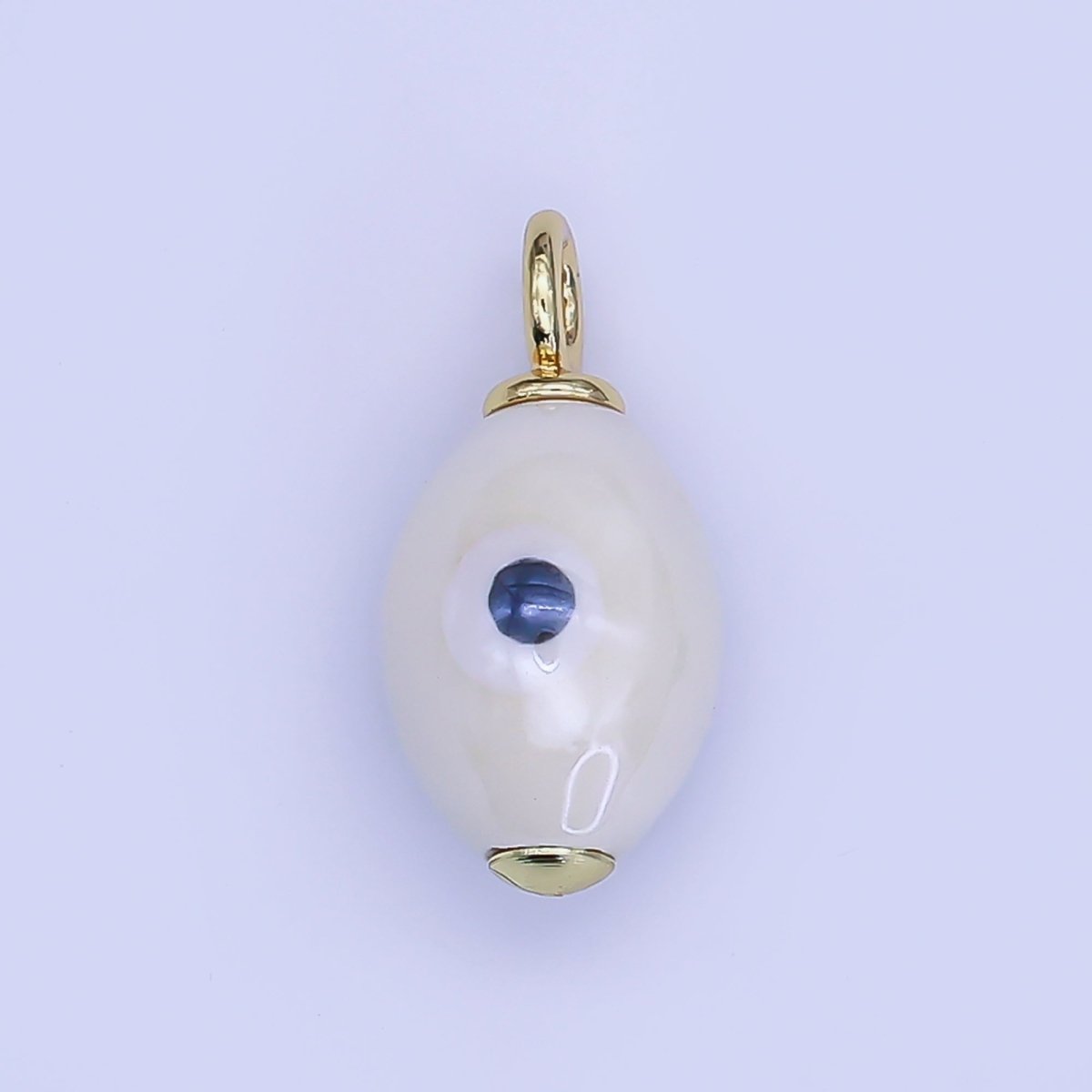 24K Gold Filled Blue, White, Teal, Yellow Evil Eye Sphere Ceramic Drop Pendant | C587 C661