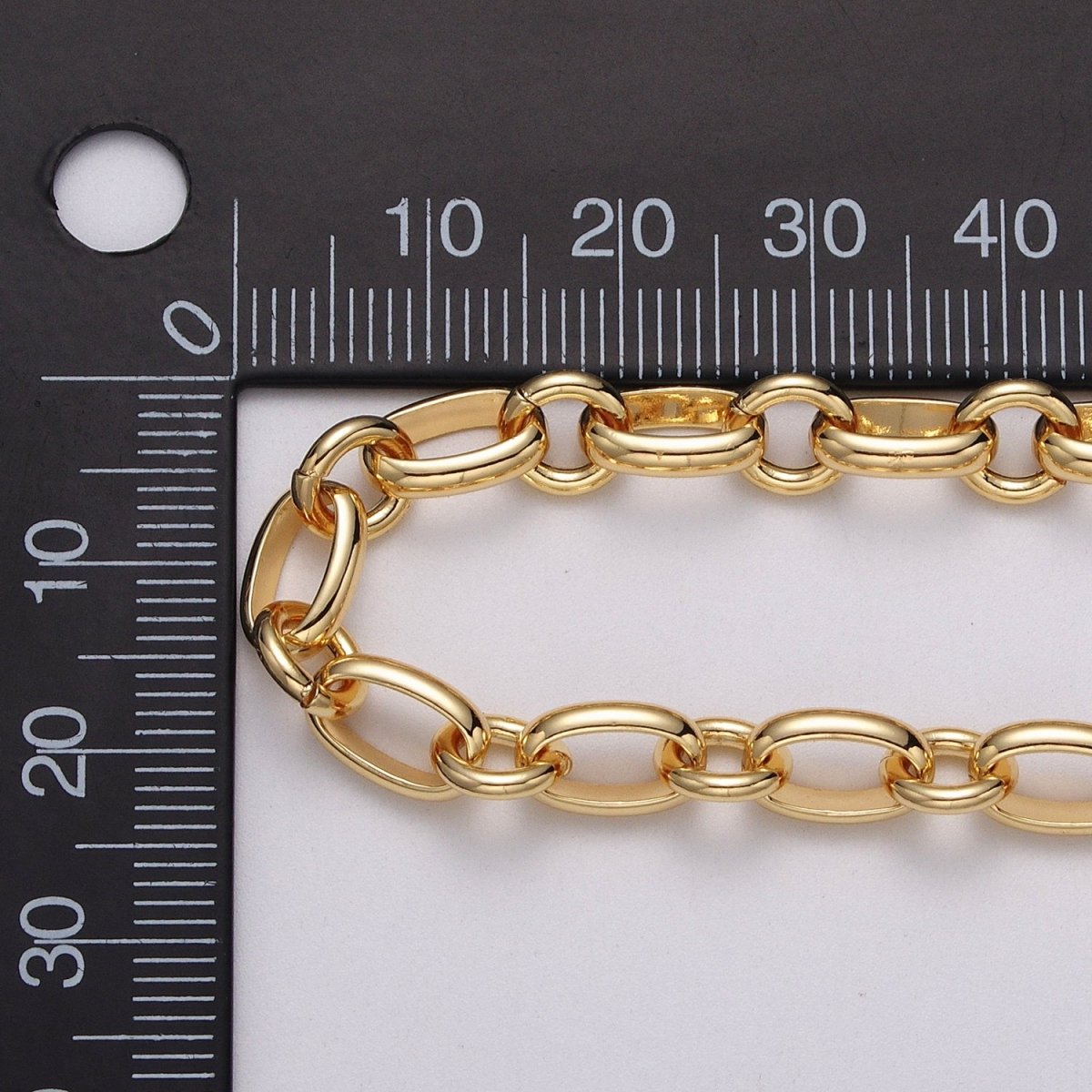 24k Gold Filled Cable Rolo Link Unfinished 7mm Chain by Yard in Gold &amp; Silver | ROLL-1120 ROLL-1206