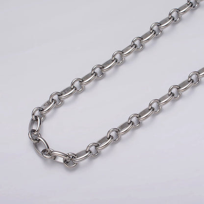 24k Gold Filled Cable Rolo Link Unfinished 7mm Chain by Yard in Gold &amp; Silver | ROLL-1120 ROLL-1206