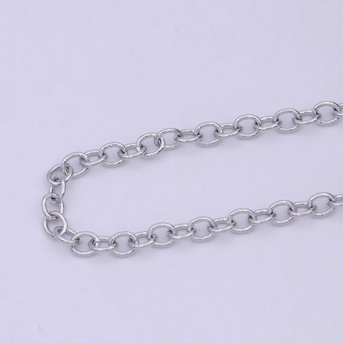24K Gold Filled Cable Unfinished Chain, 4.3mm Width Cable Chain For Jewelry Making in Gold &amp; Silver Color | ROLL-694, ROLL-695 Clearance Pricing