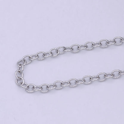 24K Gold Filled Cable Unfinished Chain, 4.3mm Width Cable Chain For Jewelry Making in Gold &amp; Silver Color | ROLL-694, ROLL-695 Clearance Pricing