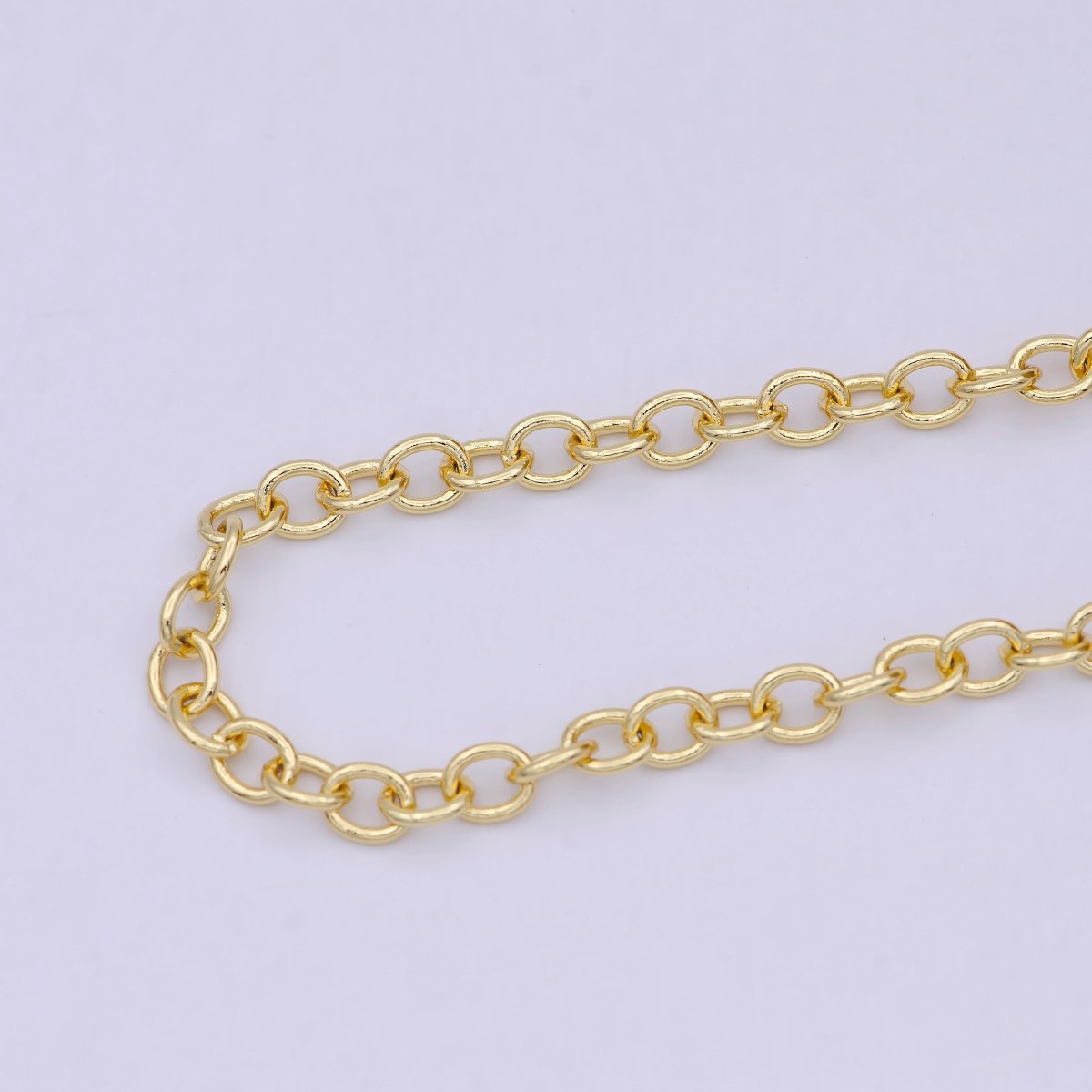 24K Gold Filled Cable Unfinished Chain, 4.3mm Width Cable Chain For Jewelry Making in Gold &amp; Silver Color | ROLL-694, ROLL-695 Clearance Pricing