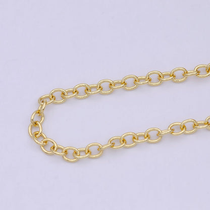 24K Gold Filled Cable Unfinished Chain, 4.3mm Width Cable Chain For Jewelry Making in Gold &amp; Silver Color | ROLL-694, ROLL-695 Clearance Pricing
