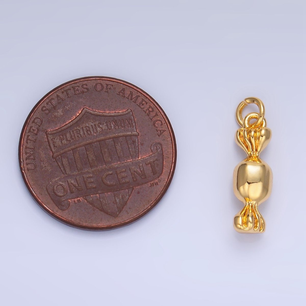 24K Gold Filled 15mm Candy Sweets Multidimensional 3D Charm in Gold &amp; Silver | W138