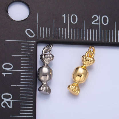 24K Gold Filled 15mm Candy Sweets Multidimensional 3D Charm in Gold &amp; Silver | W138