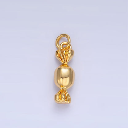 24K Gold Filled 15mm Candy Sweets Multidimensional 3D Charm in Gold &amp; Silver | W138