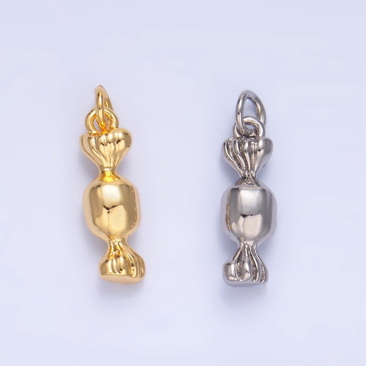 24K Gold Filled 15mm Candy Sweets Multidimensional 3D Charm in Gold &amp; Silver | W138