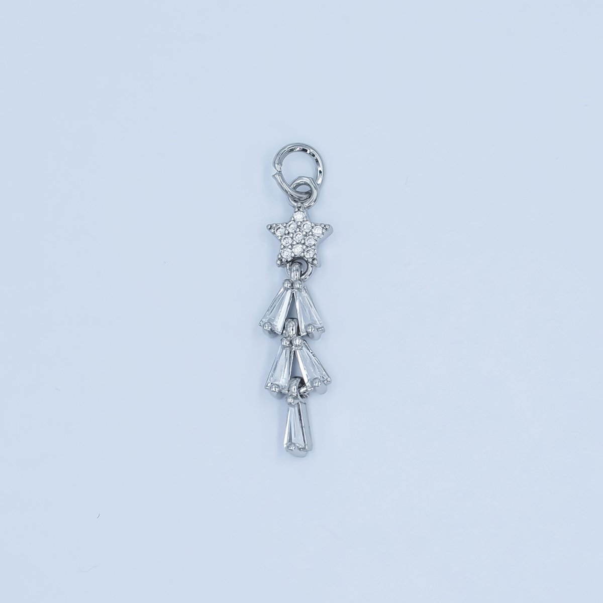 24K Gold Filled Celestial Star Baguette Charm in Gold &amp; Silver | C878