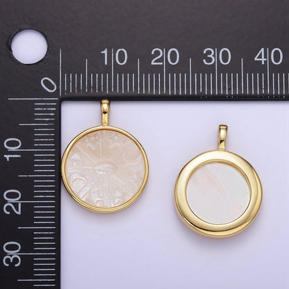 24K Gold Filled Celestial Star Crescent Moon Shell Pearl Bezel Pendant | AA1355