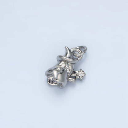 24K Gold Filled 14mm Multidimensional Celestial Star Witch Ghost Mini Charm in Gold &amp; Silver | E392