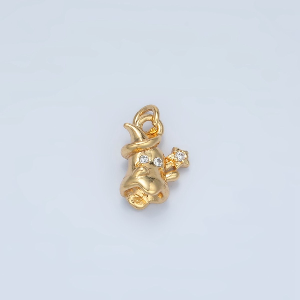 24K Gold Filled 14mm Multidimensional Celestial Star Witch Ghost Mini Charm in Gold &amp; Silver | E392