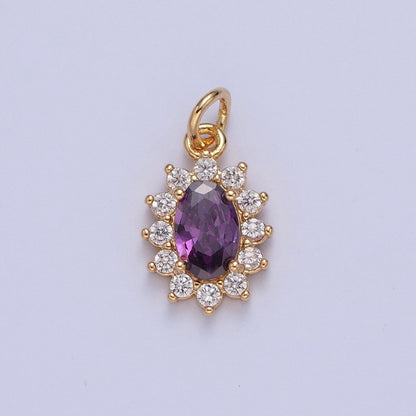 24K Gold Filled Celestial Sun Cubic Zirconia Charm For DIY Jewelry Necklace Making | X-082 - X-087