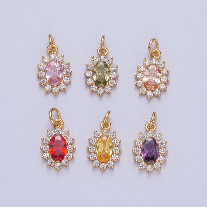 24K Gold Filled Celestial Sun Cubic Zirconia Charm For DIY Jewelry Necklace Making | X-082 - X-087