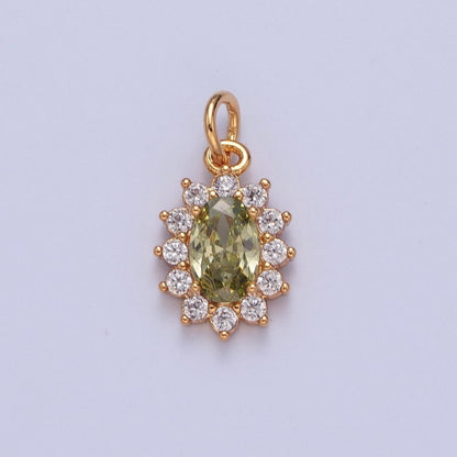 24K Gold Filled Celestial Sun Cubic Zirconia Charm For DIY Jewelry Necklace Making | X-082 - X-087
