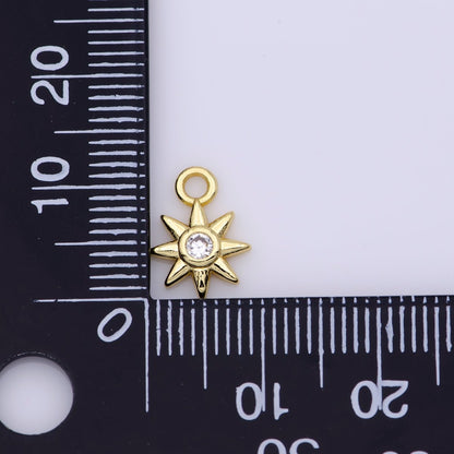 24K Gold Filled Celestial Sun CZ Mini Charm | D733