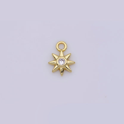 24K Gold Filled Celestial Sun CZ Mini Charm | D733