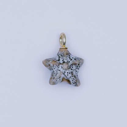 24K Gold Filled Ceramic Starfish Drop Pendant | N099 - N103