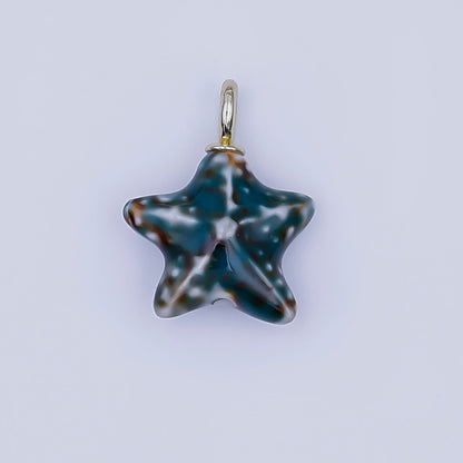 24K Gold Filled Ceramic Starfish Drop Pendant | N099 - N103