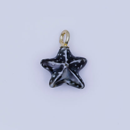 24K Gold Filled Ceramic Starfish Drop Pendant | N099 - N103